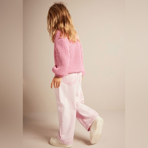 Sz 5T  H&M wide leg paper bag jeans light pink  NWT - Picture 9 of 9